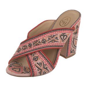 Ash Lola heels, pink embroidery, Size 10 US/ 41 EU